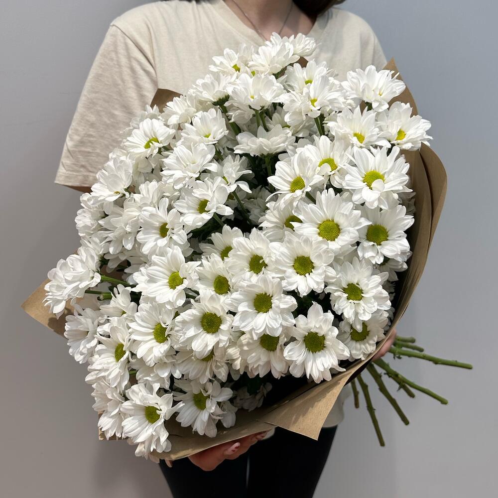 Букет «Летняя свежесть» – дыхание лета в белых хризантемах Тихвин Ленинградская область