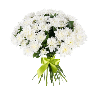 Букет «Белый ангел» – скульптурная чистота белых хризантем Тихвин Ленинградская область