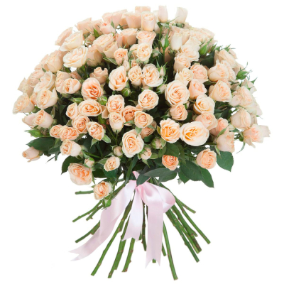 Нежный букет из персиковых кустовых роз – воплощение изысканности Тихвин Ленинградская область