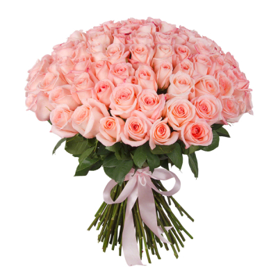 Букет из 101 розовой розы – символ бесконечной нежности Тихвин Ленинградская область