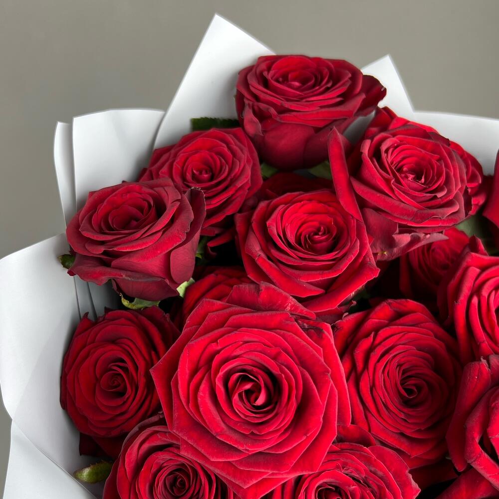 «Королевский бархат» – 25 роскошных красных роз из Эквадора  Тихвин Ленинградская область
