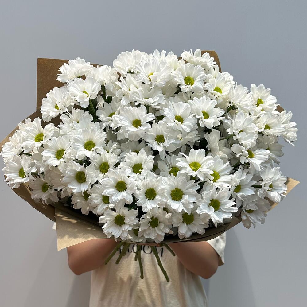 Букет «Летняя свежесть» – дыхание лета в белых хризантемах Тихвин Ленинградская область