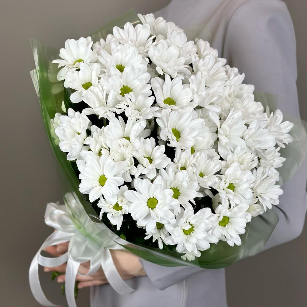 Букет «Мечты о лете» – свежесть белых хризантем Тихвин Ленинградская область