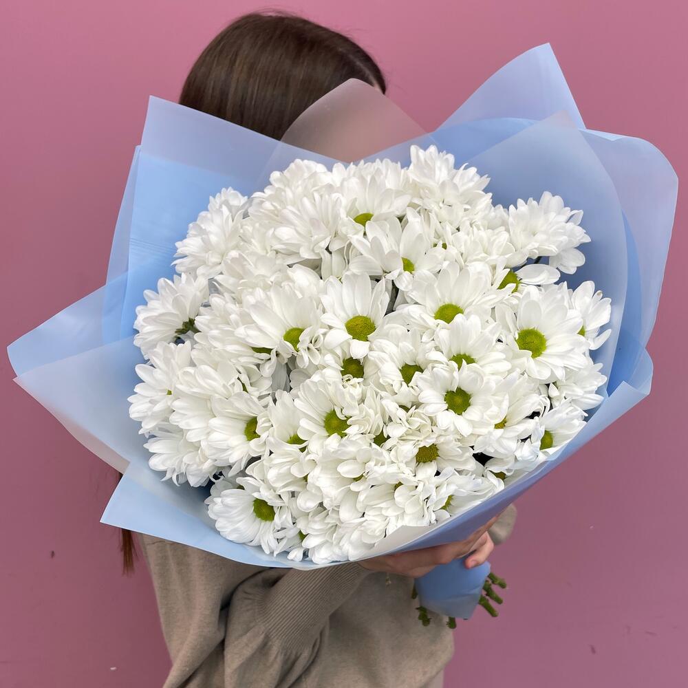 Букет «Ромашковое поле» – свежесть белых хризантем Тихвин Ленинградская область