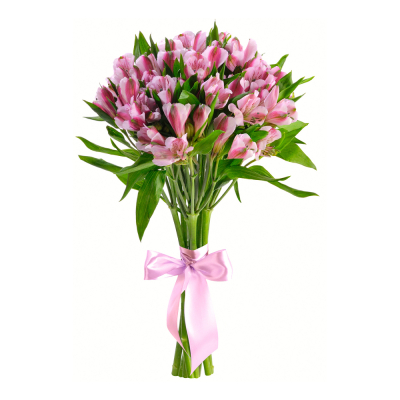 Букет «Хорошее настроение» из розовых альстромерий – солнечный подарок Тихвин Ленинградская область